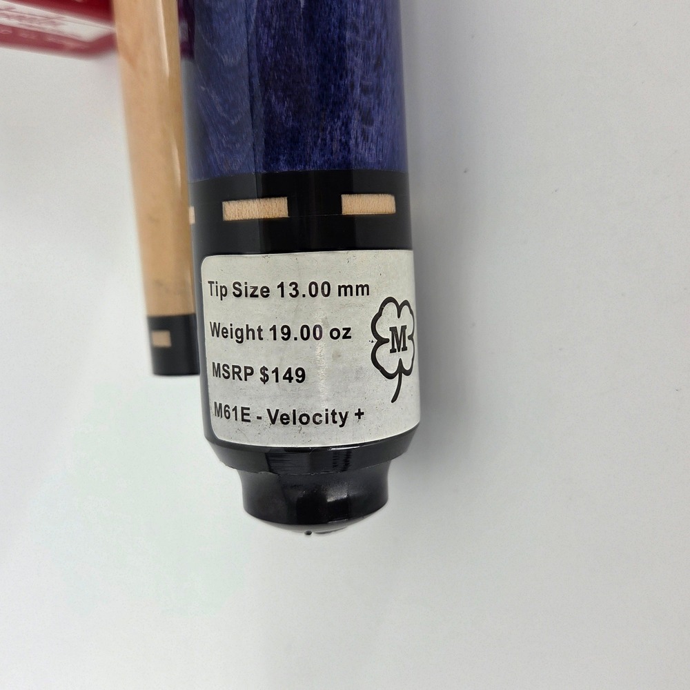 McDermott M61E Velocity Blue Maple Irish Linen Wrap Handle Vintage Pool Cue - Picture 10 of 15